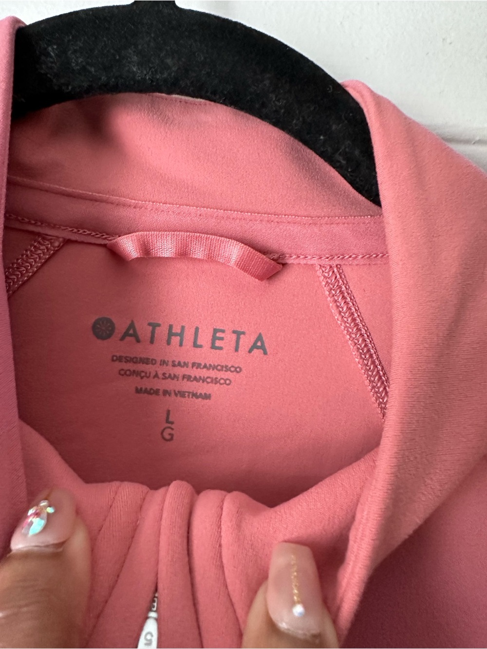 Athleta Salutation Full Zip Up Pink Pullover Jacket